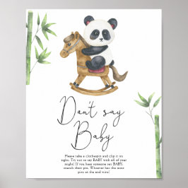 Poster Urso Panda Não diga bebê