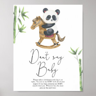 Poster Urso Panda Não diga bebê