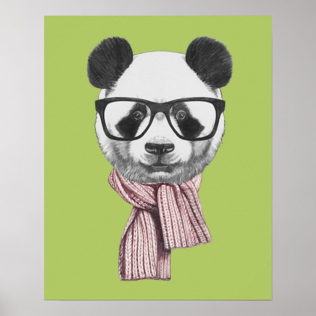 Poster Urso Panda Pronto Para Inverno (Frente)
