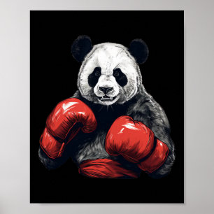 Poster Urso Panda Vestindo Luvas De Boxim - Boxing Engraç