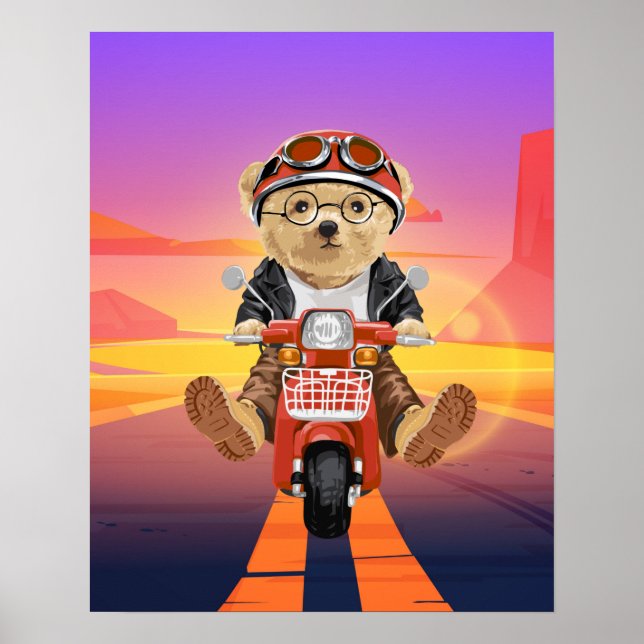 Poster Urso Patinete Deserto do Urso (Frente)