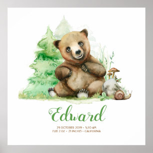 Poster Urso Pequeno na Floresta