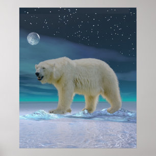 Poster Urso Polar à Lua