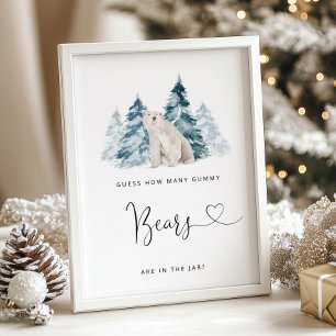 Poster Urso Polar adivinha quantos ursos brilhantes