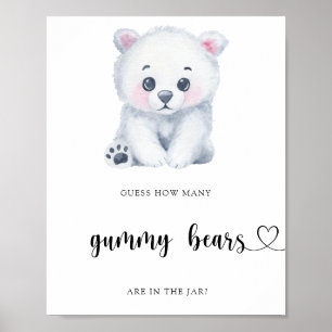 Poster Urso Polar de Inverno - adivinhe quantos ursinhos