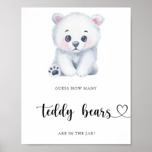 Poster Urso Polar de Inverno - adivinhe quantos ursinhos