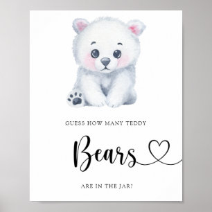 Poster Urso Polar de Inverno - adivinhe quantos ursos