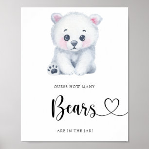 Poster Urso Polar de inverno - adivinhem quantos ursos