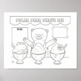 Poster Urso Polar Descarregável com Coloração de Gelo