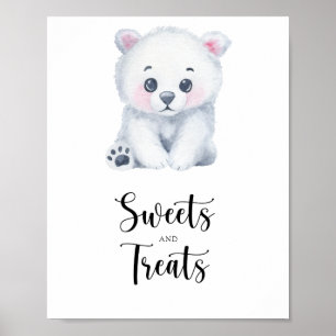 Poster Urso polar - doces e guloseimas pôster de chá de b