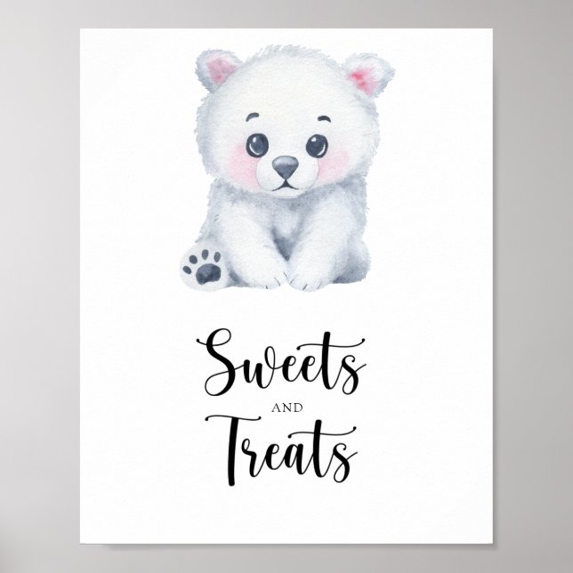 Poster Urso polar - doces e guloseimas pôster de chá de b (Frente)