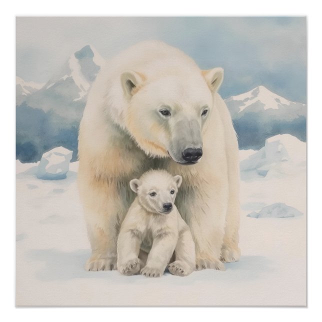 Póster Urso Polar e Legenda Árctica Cub (Frente)