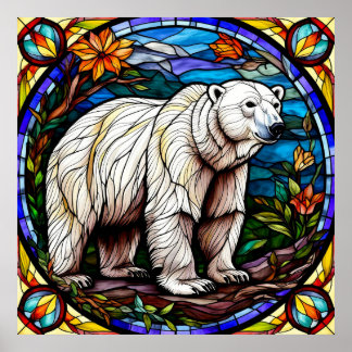 Poster Urso Polar Majestoso em Pé no Gelo Ártico