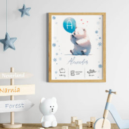 Poster Urso Polar Personalizado com Enfermeiro Balões