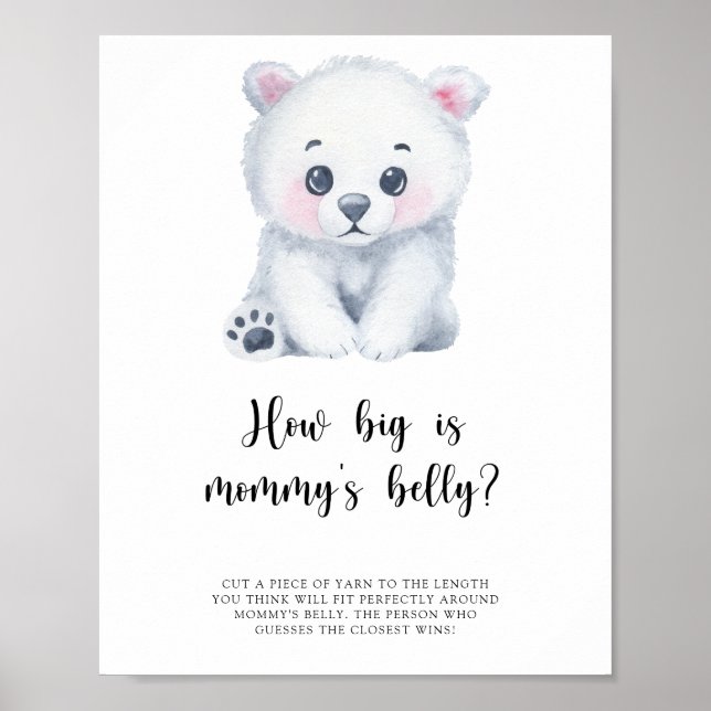 Poster Urso polar - Quão grande é a barriga da mamãe pôst (Frente)