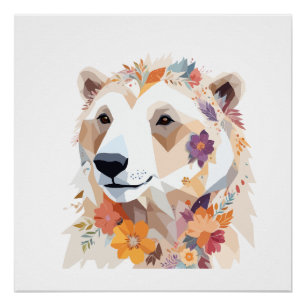Póster Urso Polar Reproduzindo Um Adorável E Divertido An