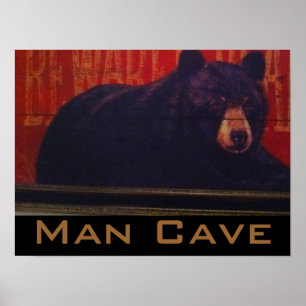 Póster Urso preto da caverna do homem