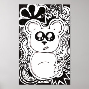 Póster Urso psicadélico