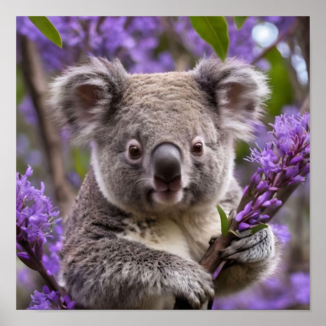 Poster Urso Purple Jacaranda Koala (Frente)