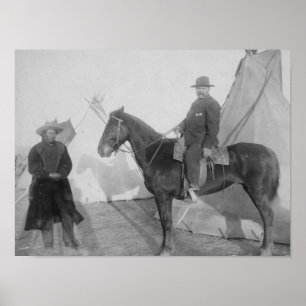 Poster Urso "rochoso" principal de Oglala com branco