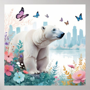 Poster Urso Vintage Animal Nature Environment Decor