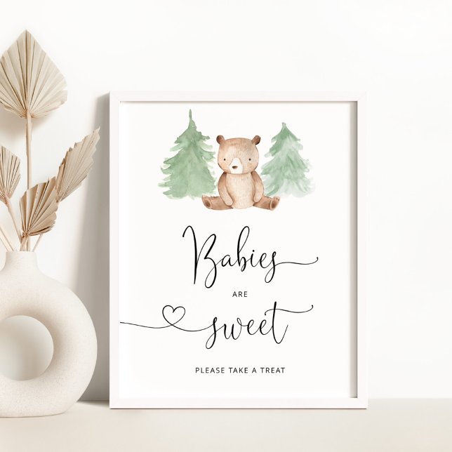 Poster Ursos de madeira Os bebês são doces pegam uma Post (Criador carregado)