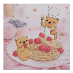 Póster Ursos de Teddy e Waffles