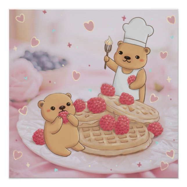 Póster Ursos de Teddy e Waffles (Frente)