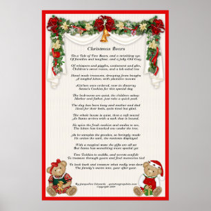 Póster Ursos de ursinho do Natal que esperam Papai Noel