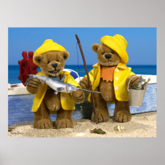 Póster Ursos Dinky: Pescadores