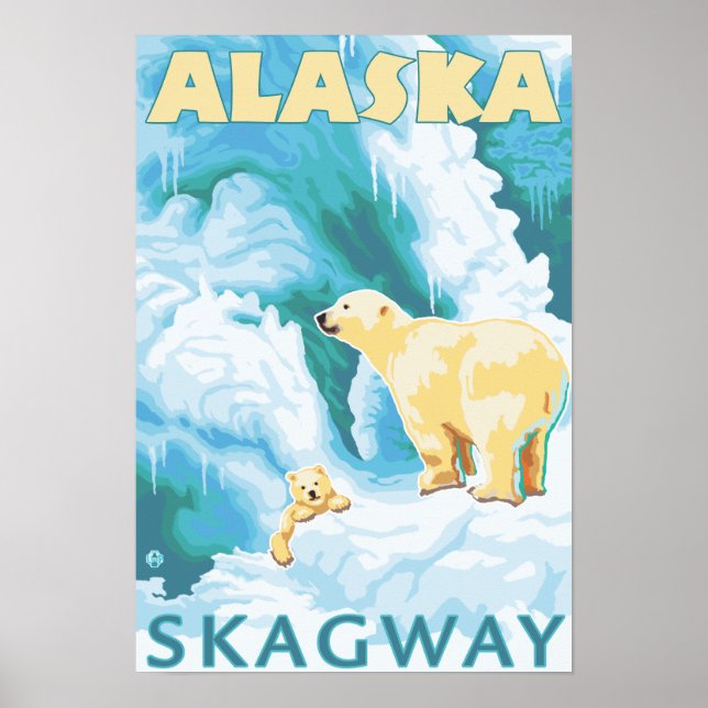 Póster Ursos e Cubo Polares - Skagway, Alasca (Frente)