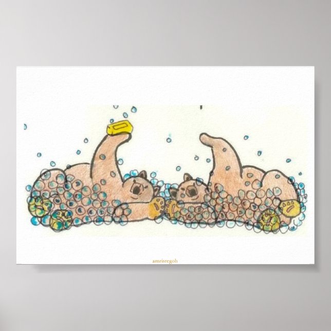 Póster ursos em sabão (Frente)