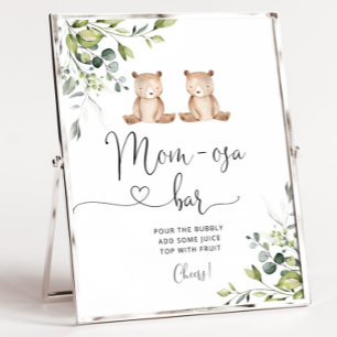 Poster Ursos gêmeos eucalipto bar Mãe-osa