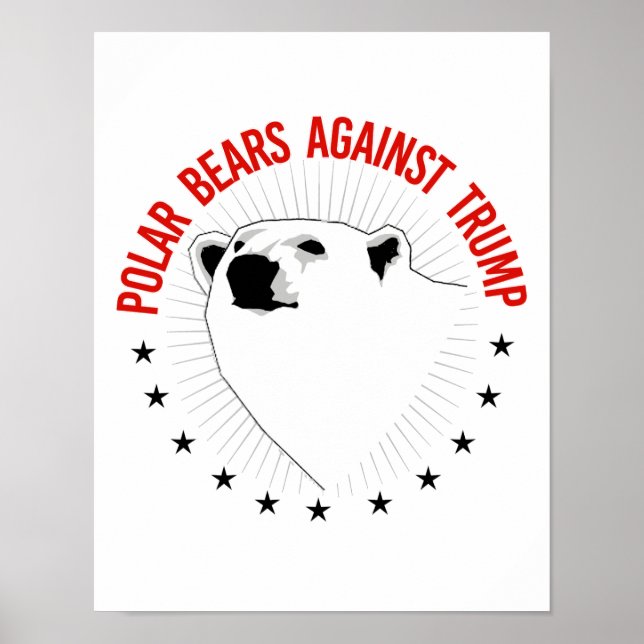 Poster Ursos Polares Contra Trump - - Pró-Ciência - (Frente)