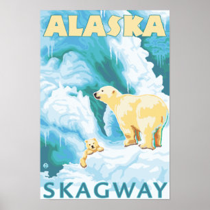 Póster Ursos polares & Cub - Skagway, Alaska