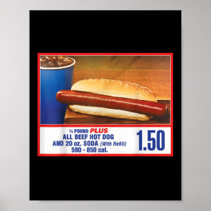 Poster US$ 1,50 Cachorro Quente Da Corte De Comida E Comb