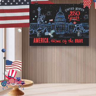 Póster US 250 America Home of the Brave Commemorative