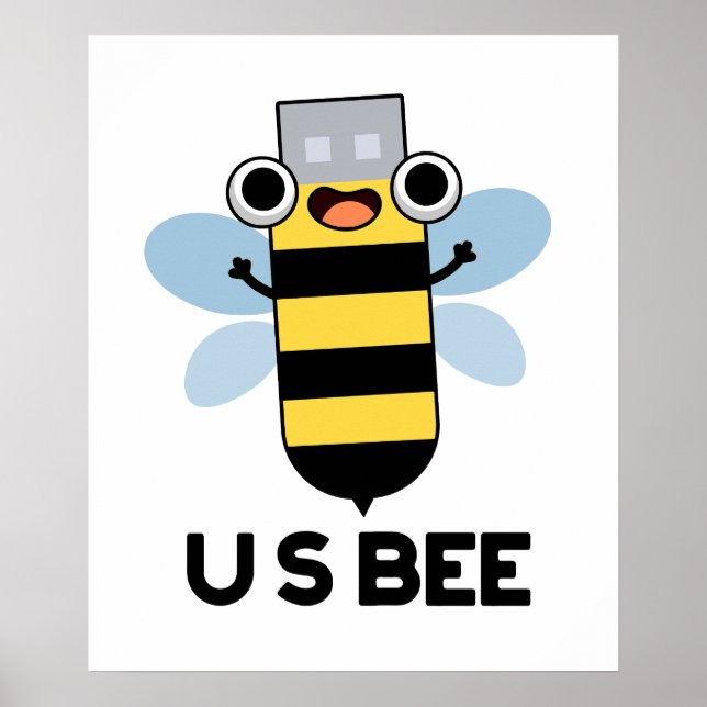 Poster US Bee Funny USB Technical Pun (Frente)