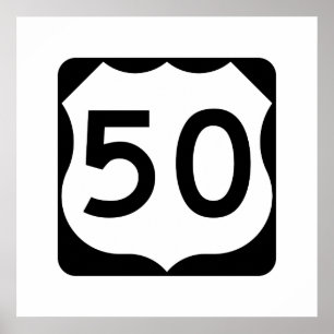 Poster US Route 50 Sign