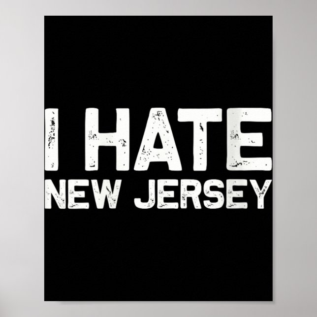 Poster Us State Souvenir I Hate New Jersey V-neck  (Frente)