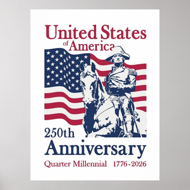 Poster USA 250th Anniversary Semiquincentennial 1776-2026 (Frente)