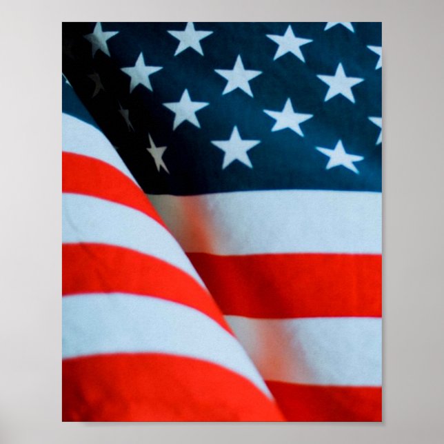Poster USA American Flag Red White e Blue (Frente)