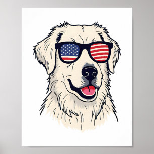 Poster USA Dog Lover - Pup Legal com bandeira americana