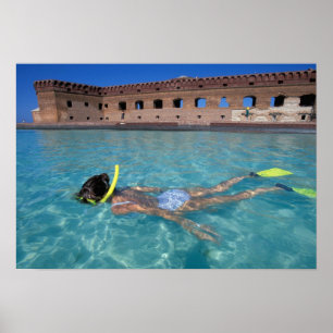 Póster USA, FL, Florida Keys, Fort Jefferson, 1846,