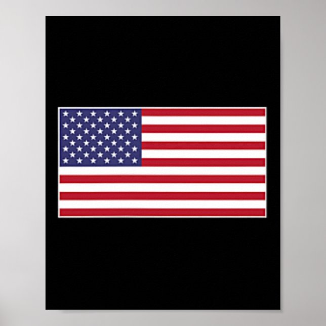 Poster Usa Flag Chest Patch Star Spangled Banner American (Frente)