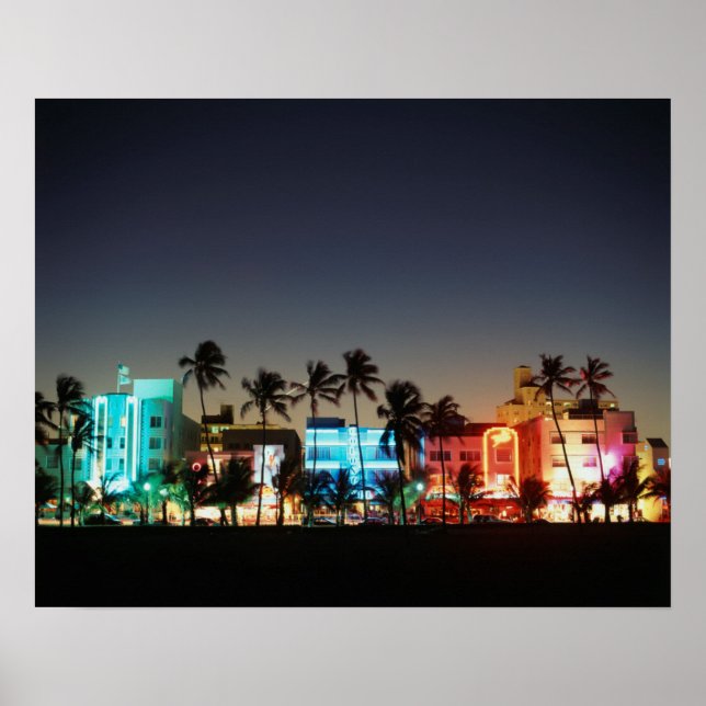 Póster USA, Florida, Miami Beach, Ocean Drive, Art Deco (Frente)