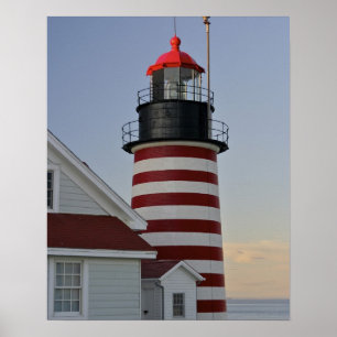 Póster USA, Maine, Lubec. West Quoddy Head Lighthouse,