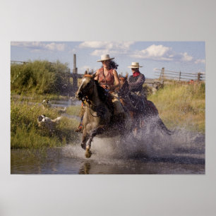 Póster USA, Oregon, Seneca, Ponderosa Ranch. Cowboy