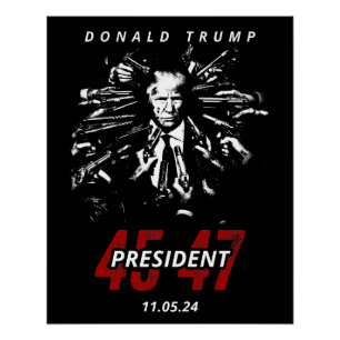 Póster USA Patriot Donald Trump Rally 2024 Luta!