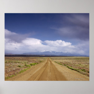 Poster USA, Utah, Dirt road crossing landscape